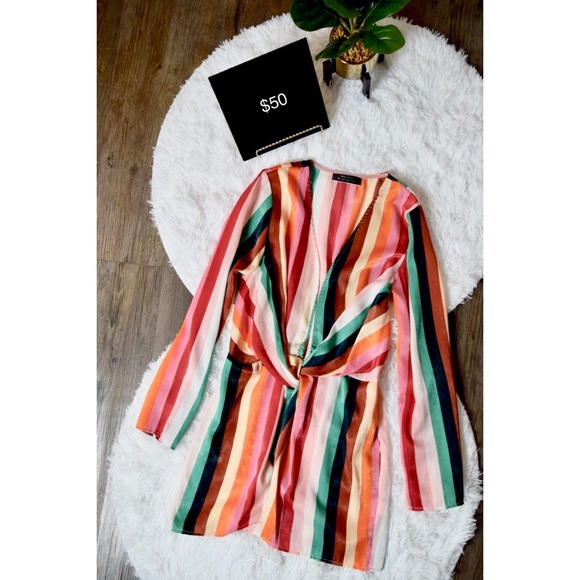Dresses & Skirts - Long sleeve multi colored stripped dress